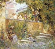 Lebasque, Henri Nono and Marthe in the Garden with Madame Lebasque oil painting reproduction
